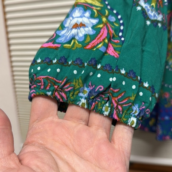Matilda Jane Evergreen Blue Make Believe Floral Long Sleeve Top Size Medium - Picture 5 of 10